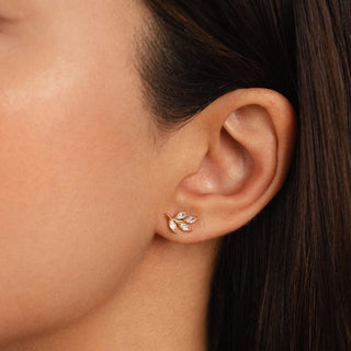 Kristall Chic Blatt-Ohrringe