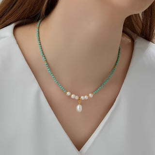 Verfijnde Turkoois Parelketting