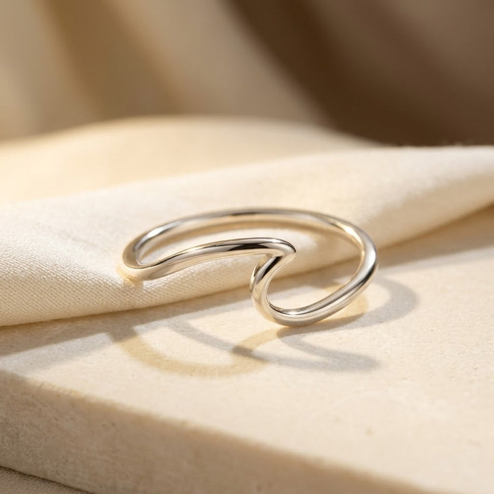 Fijne zilveren open ring