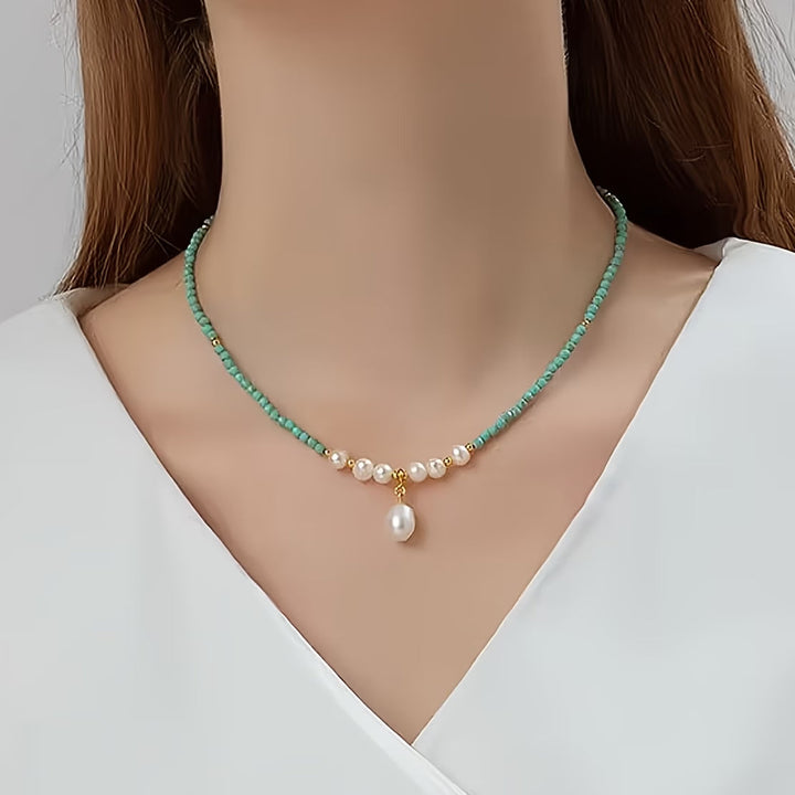Verfijnde Turkoois Parelketting