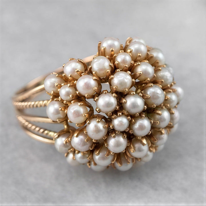 Klassieke Ingelegde Parel Gouden Ring