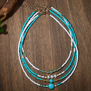 Boho Parel Turkoois Kralenarmbanden Set