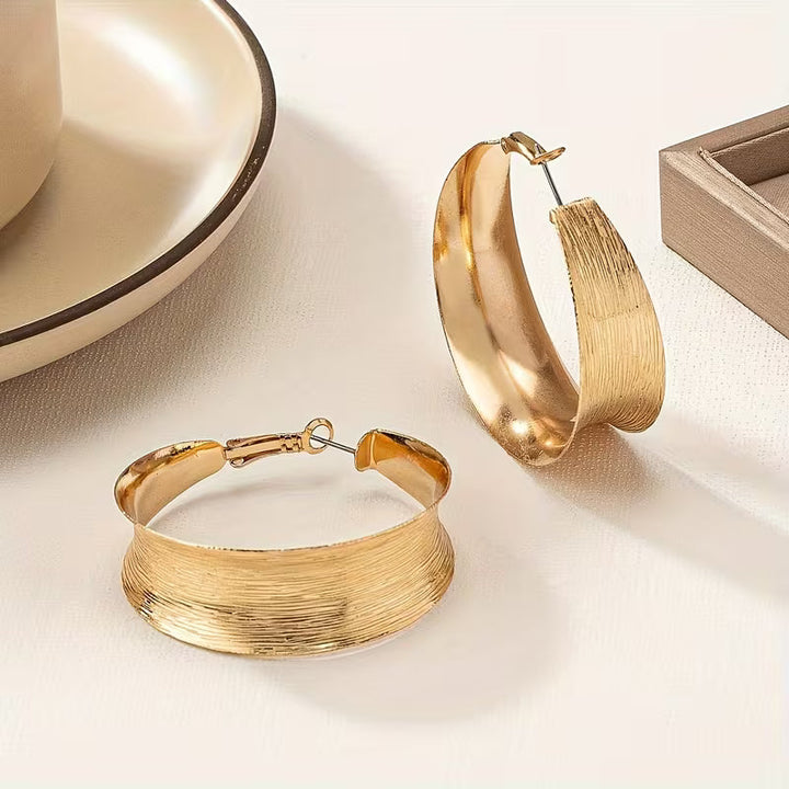 Vintage goldene Creolen Ohrringe