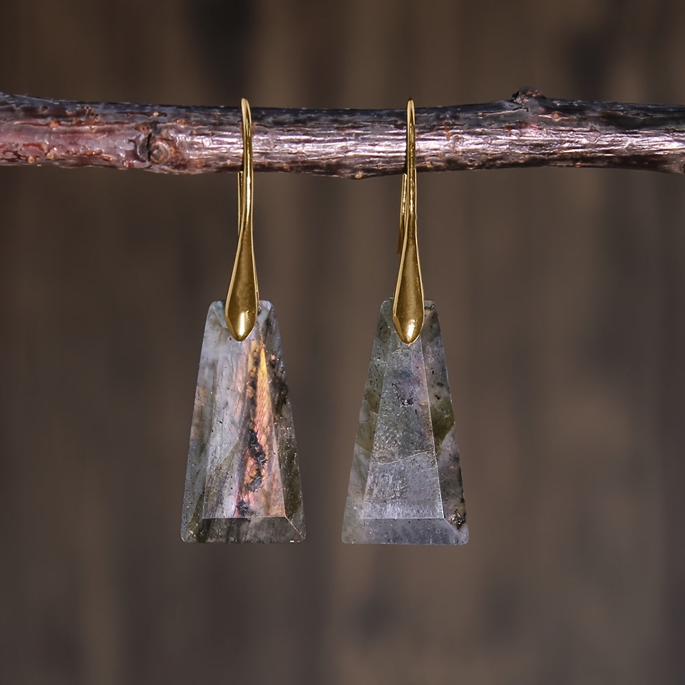 Boho geometrische Stein-Tropfen-Ohrringe