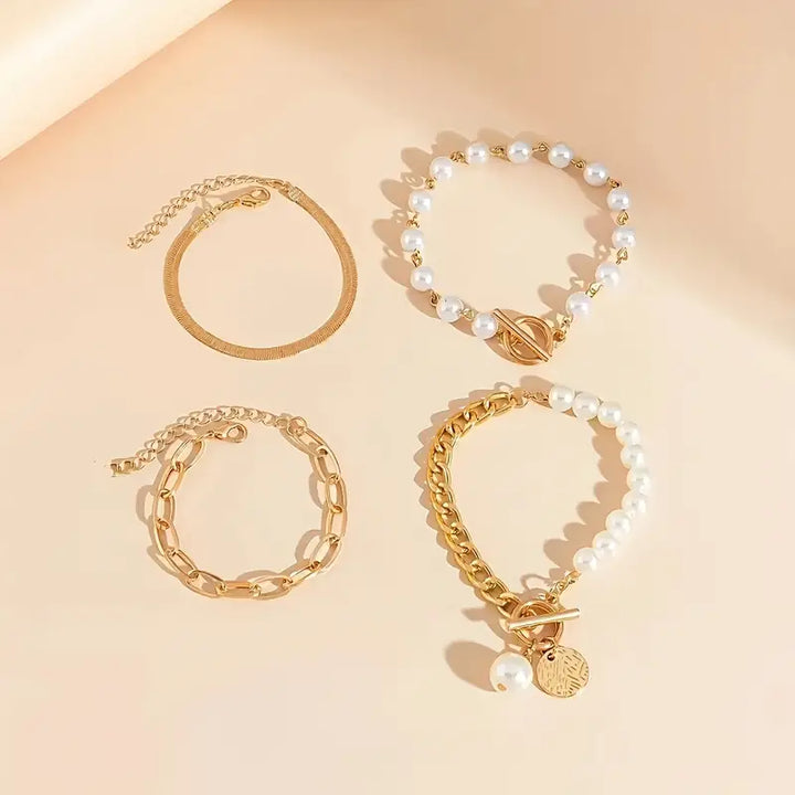 Gelaagde Parel Armbandenset