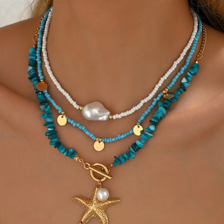 Kust Parel Turkoois Ketting