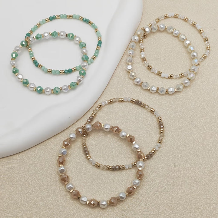 Boho Parel Turkoois Armbandenset