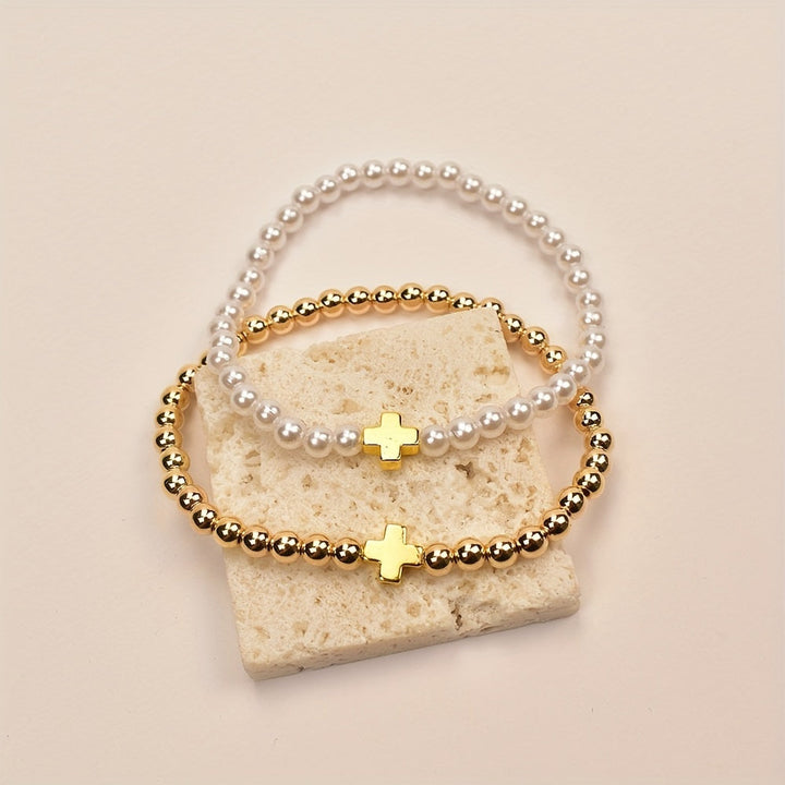 Parel Kruis Armbandenset