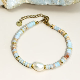 Strand Parel Turkoois Armband