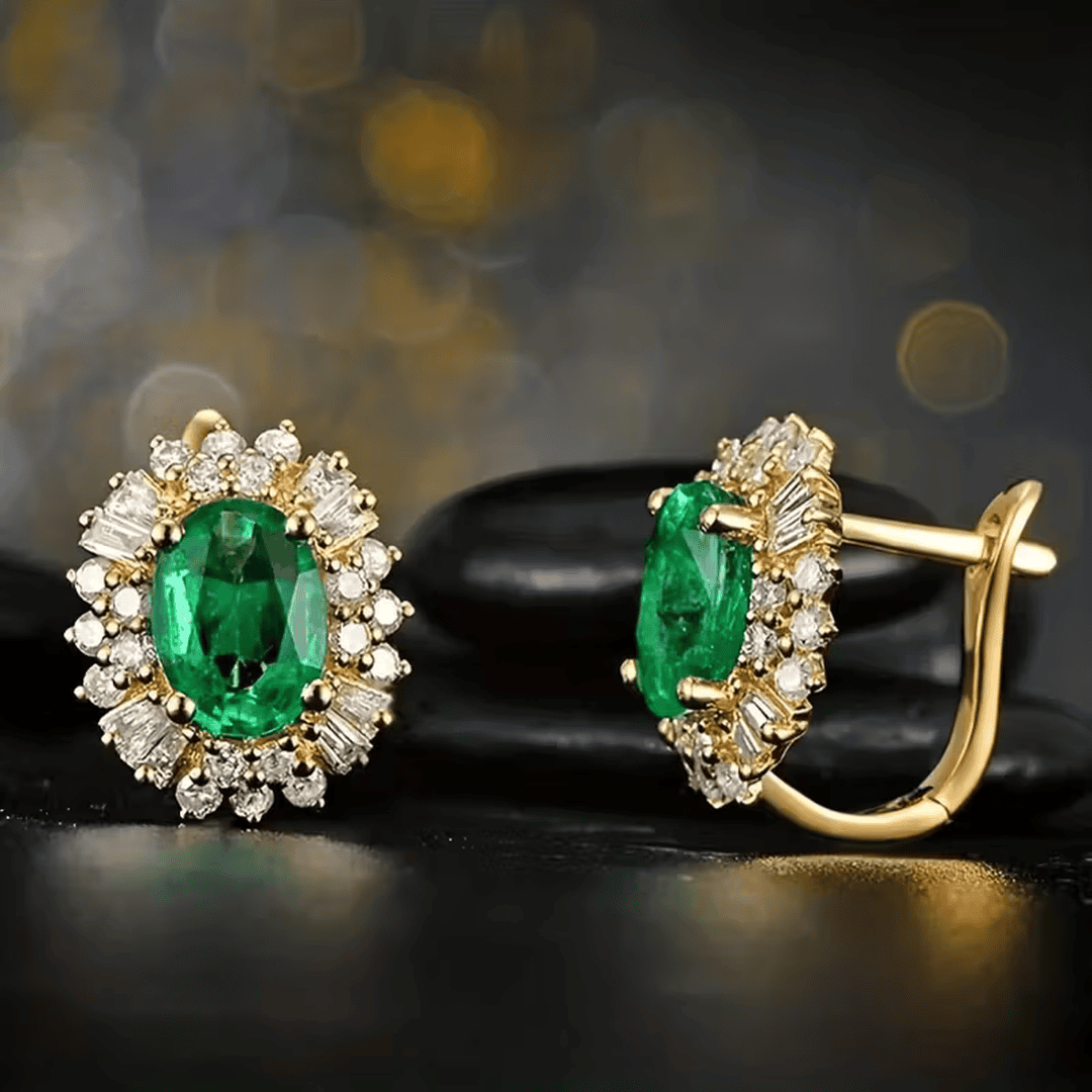 Elegante Smaragd Royale Ohrringe