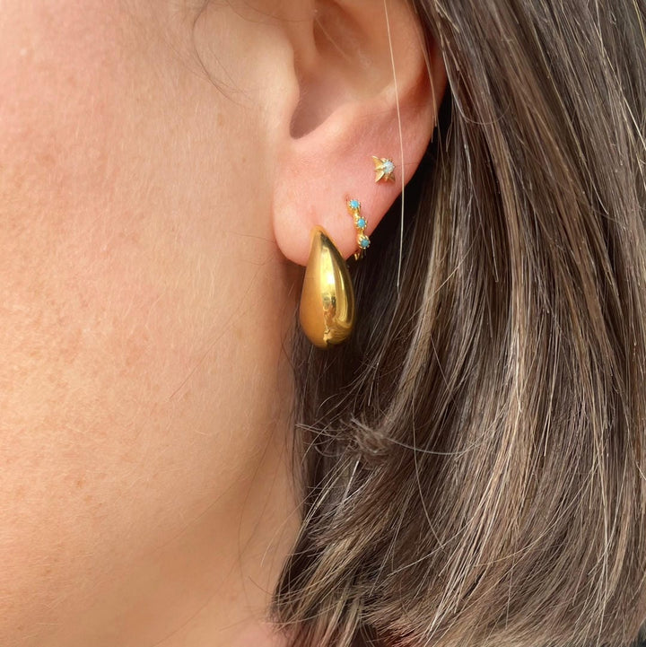 Alltags Gold-Tropfen-Ohrringe