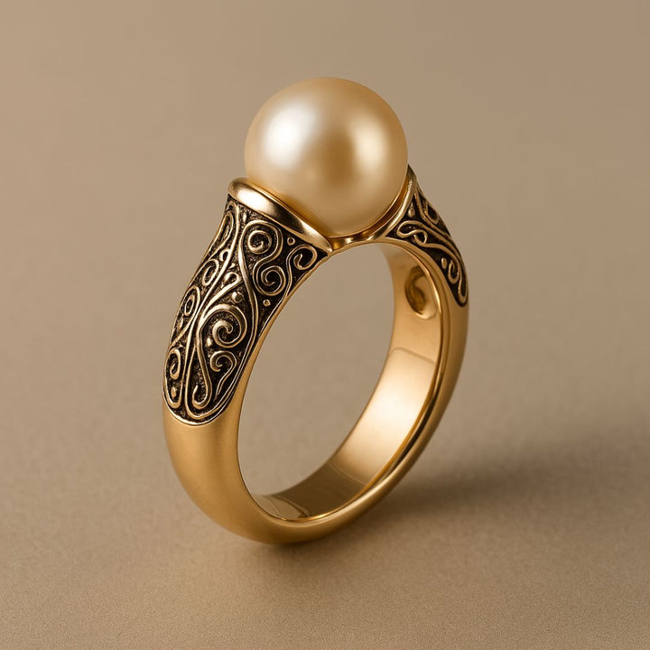 Tijdloze Vintage Parel Gouden Ring