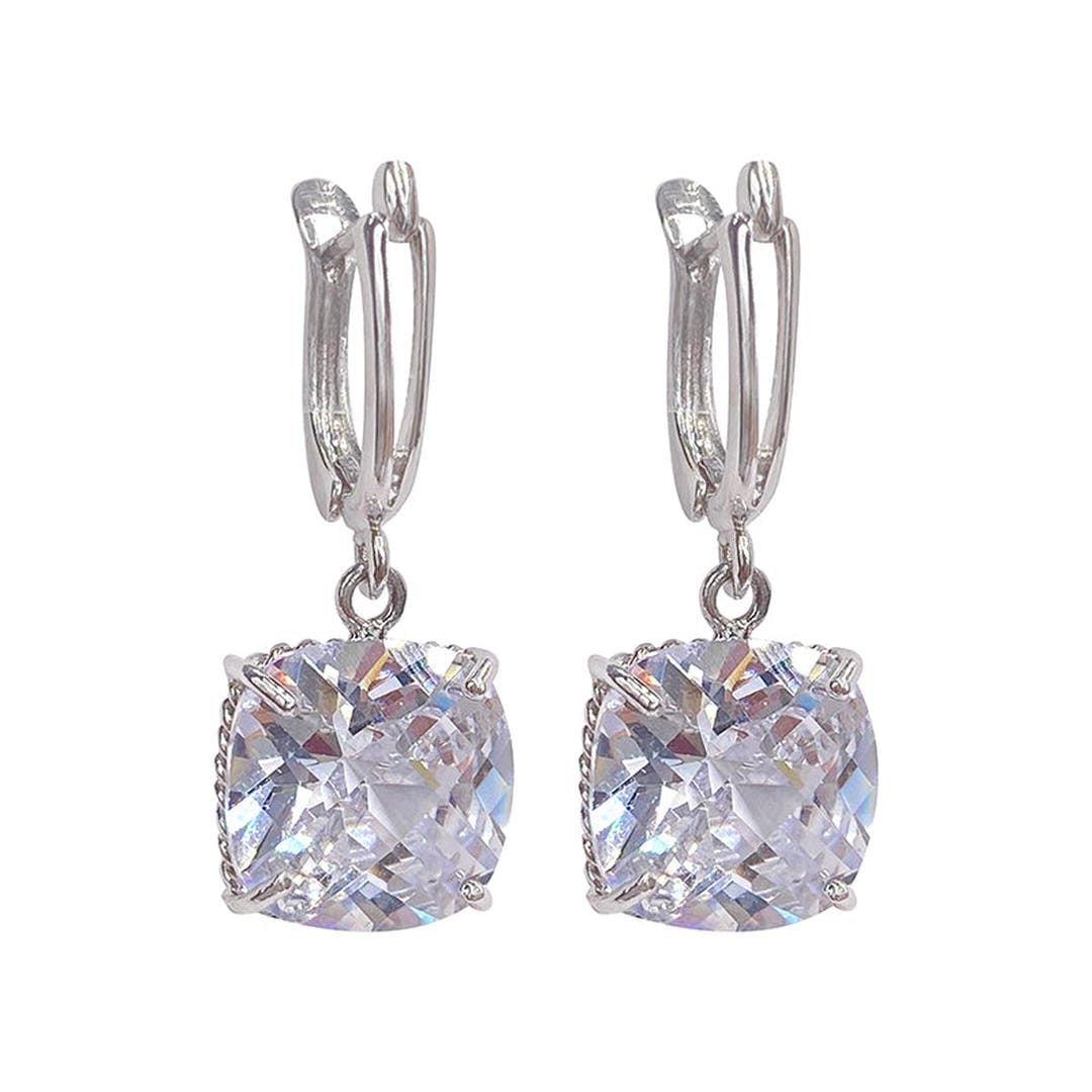 Weissgold Zirkonia Tropfen-Ohrringe