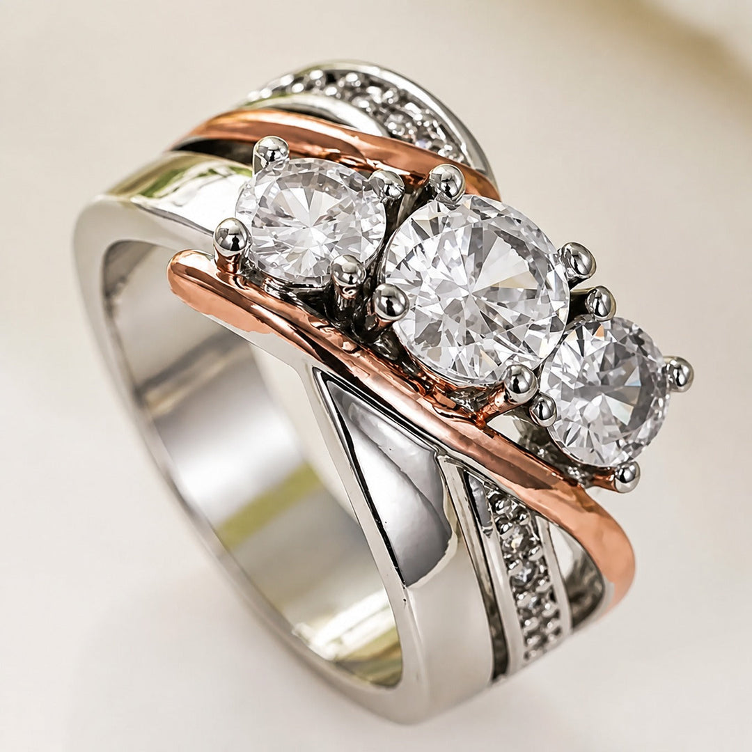 Ring Dreidimensional Gold-Silber