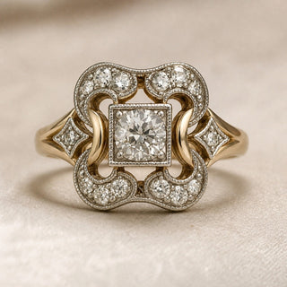 Ring Alte Schule Gold mit Zirkonia