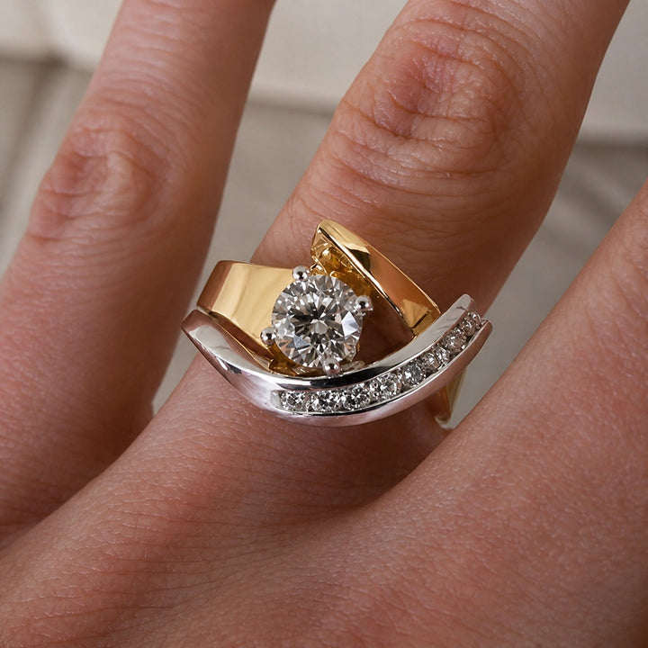 Ring Unregelmässige Form Gold-Silber