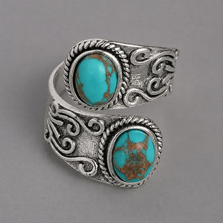 Ring Kreuz mit Türkis